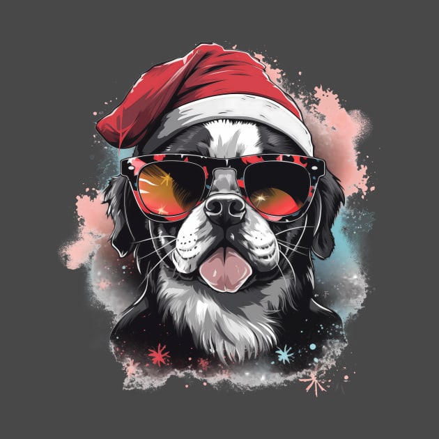 Magical Christmas French Bulldog in the snow: cute four-legged friend with festive hat by MLArtifex