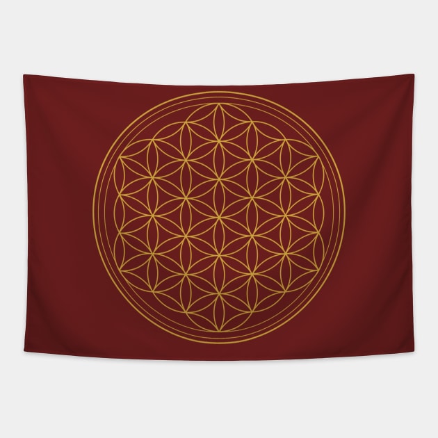 Flower of Life Tapestry by Unelmoija