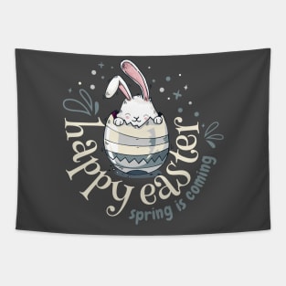 Happy Easter. Cute Easter Bunny clipart Tapestry