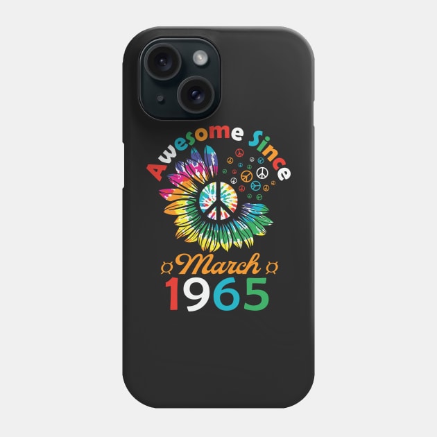 Funny Birthday Quote, Awesome Since March 1965, Retro Birthday Phone Case by Estrytee