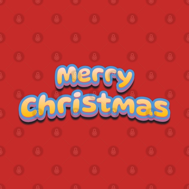 Merry Christmas Cute 3D Text by 13Lines Art