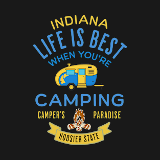 Indiana Camping Retro Design T-Shirt