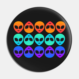 Psychedelic Rave EDM Aliens Pin