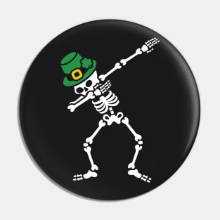 Dab skeleton dabbing St. Patrick's day Pin