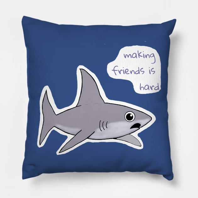 Shy Shark Pillow by Underbite Boutique