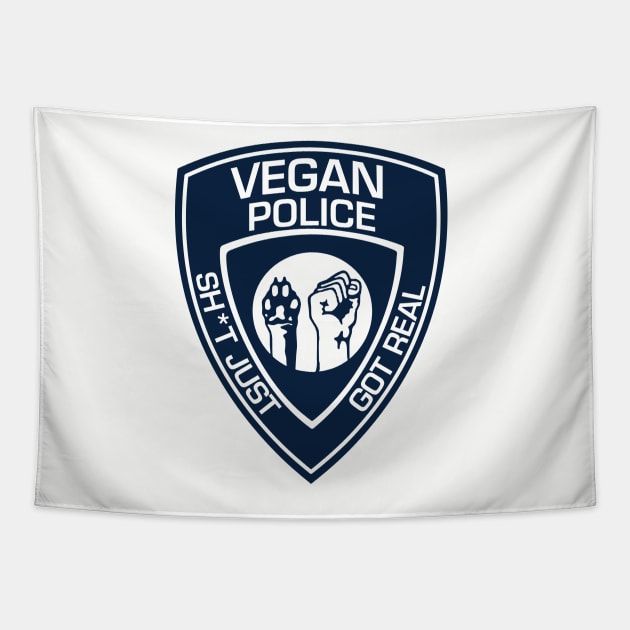 Vegan Police Badge Tapestry by That's Funny!