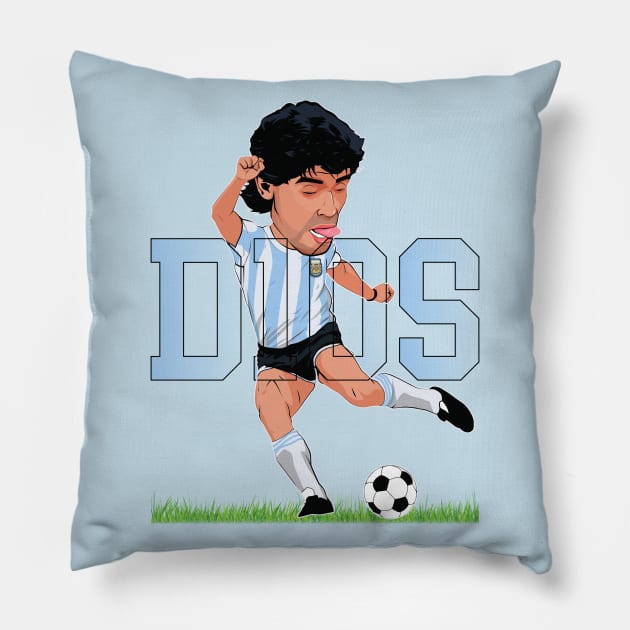 D10S Diego Maradona Pillow by portraiteam