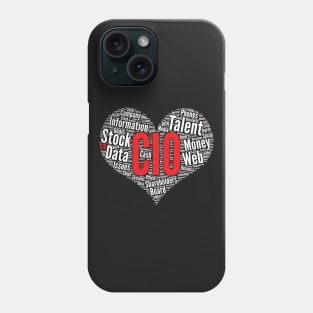 CIO Chief information officer Heart Shape Word Cloud graphic Phone Case