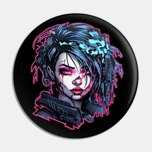 Cyberpunk Girl Tokyo Anime Pin