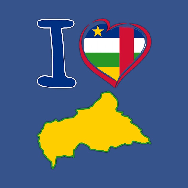 I love Central African Republic. Central African flag in the shape of a heart. country map by Mashmosh