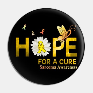 Hope For A Cure Butterfly Flower Sarcoma Pin