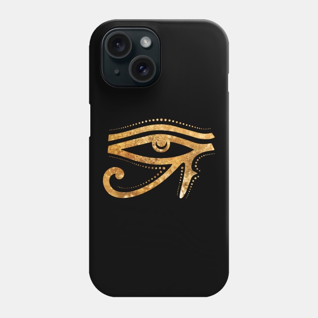 Golden Eye Of RA Egyptian Hieroglyph Phone Case by Foxxy Merch