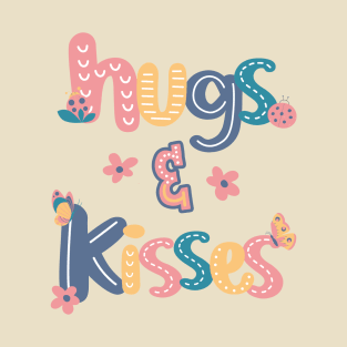 Hugs and Kisses with ladybugs and butterflies T-Shirt