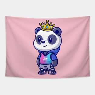 Cute Cool Panda Wearing Hoodie Cartoon Tapestry