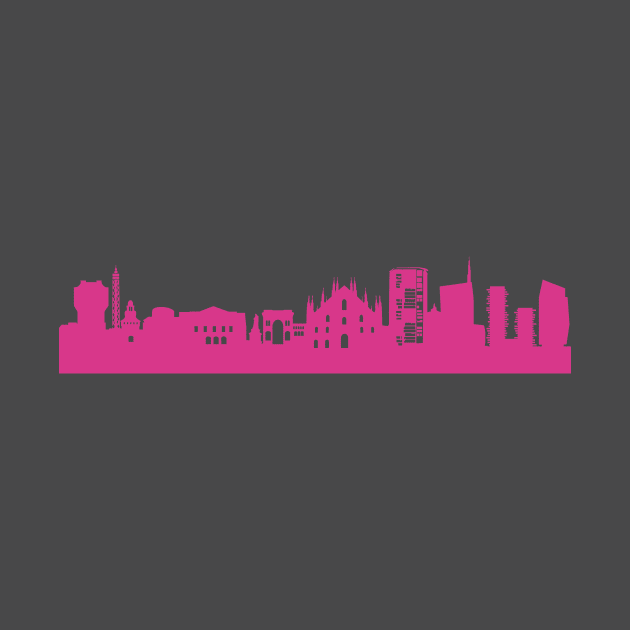 Milan skyline pink by 44spaces