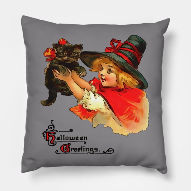 Costume Party Halloween Greetings Pillow by taiche