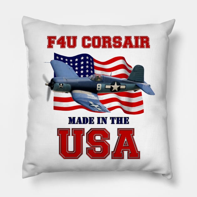 F4U Corsair Made in the USA Pillow by MilMerchant