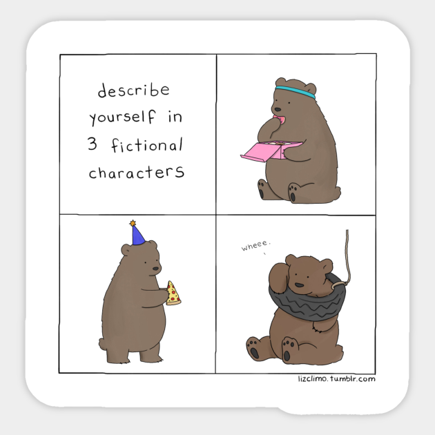 Three Fictional Characters Liz Climo Autocollant Teepublic Fr