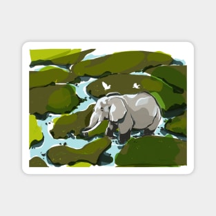 Elephant Illustration Magnet