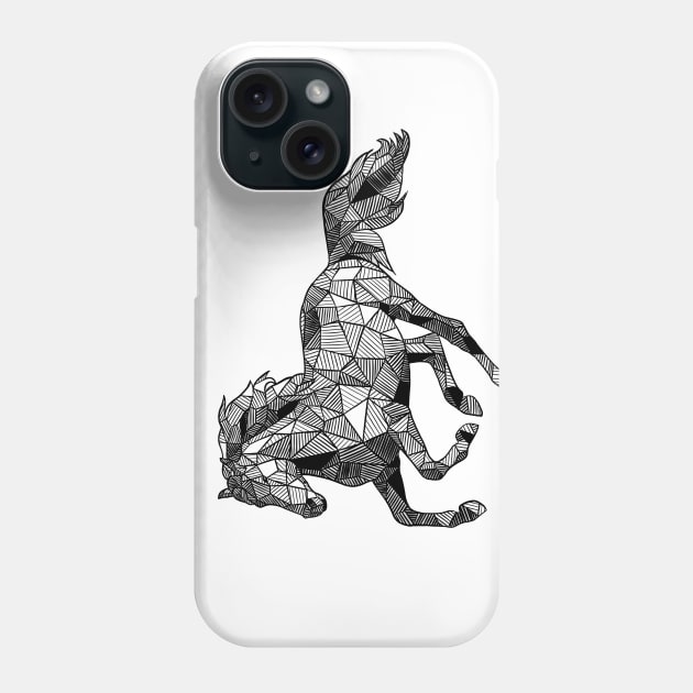 Running Horse Geometric Sketch Phone Case by polliadesign