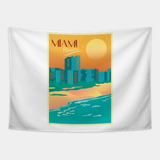 Miami, Florida - Vintage Travel Poster Tapestry