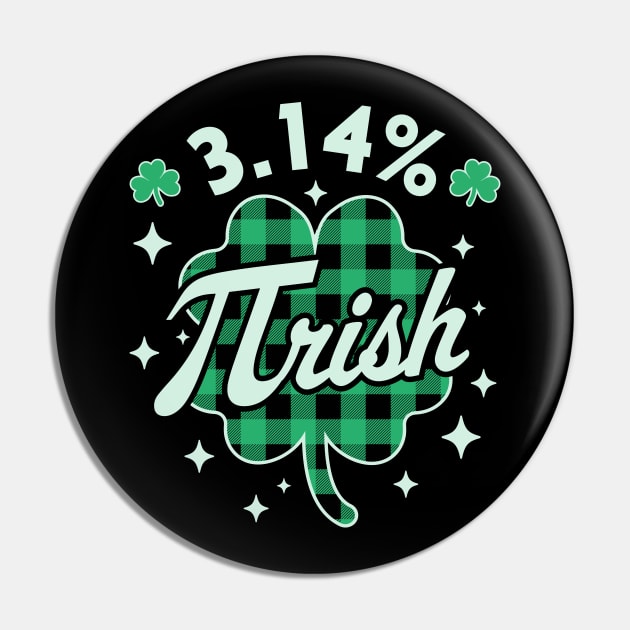 3.14% Pirish Saint Patricks Day Green Math Geek Pi Day Pin by OrangeMonkeyArt