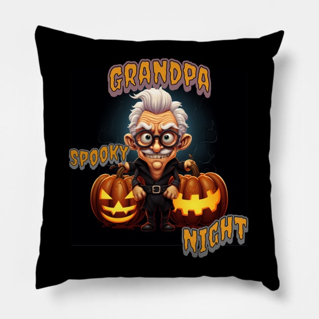 Spooky Grandpa Pillow by USAPHILLYDESIGNERS