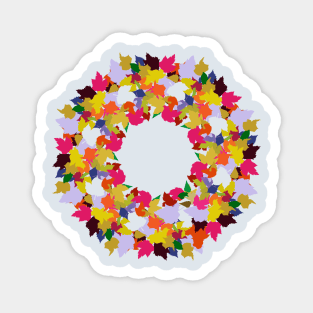 Autumn Leaves Wreath Magnet