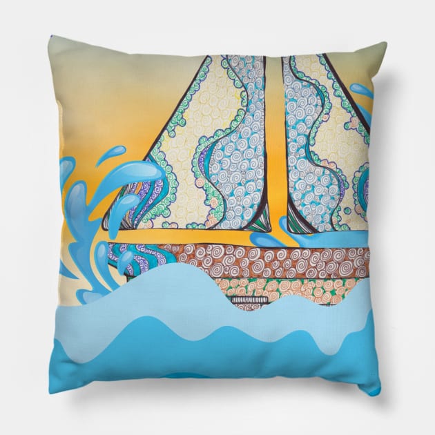 Come sail away with me.... best life Pillow by Rebecca Abraxas - Brilliant Possibili Tees