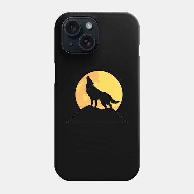 Howling Wolf Silhouette Phone Case by Caring is Cool