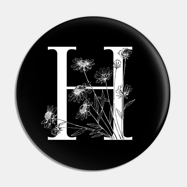 Monogram Letter H Pin by CatCoconut-Art