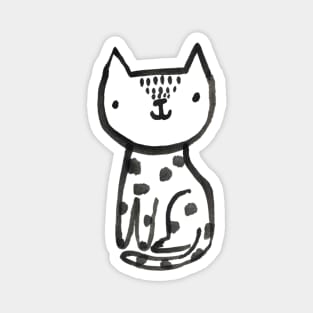 Spotty Watercolour Cat Magnet