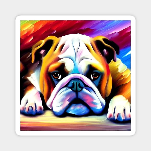 English Bulldog at Rest Magnet by ArtistsQuest
