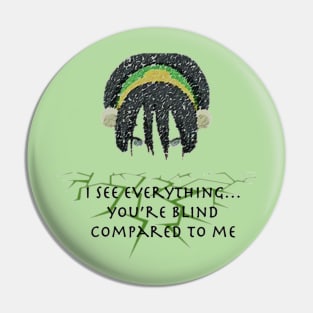 Toph ATLA Earthbender Quote Pin