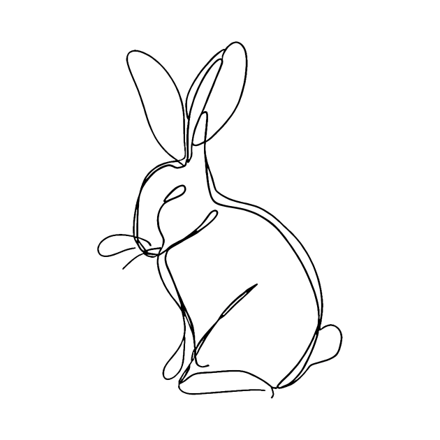 Bunny Rabbit Art | Minimalist line art illustration 1 by Jumitu-Art