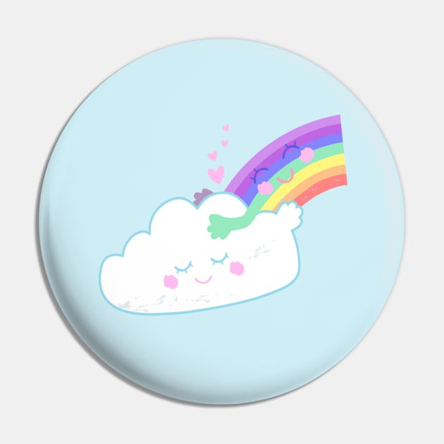 Best Friends Rainbow Cloud Hug Pin by so_celia