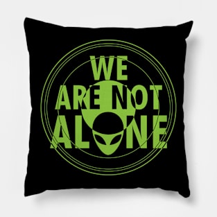 Retro Vintage Cute Green Alien UFO UAP Extraterrestrial Believer Slogan Scifi Meme Pillow