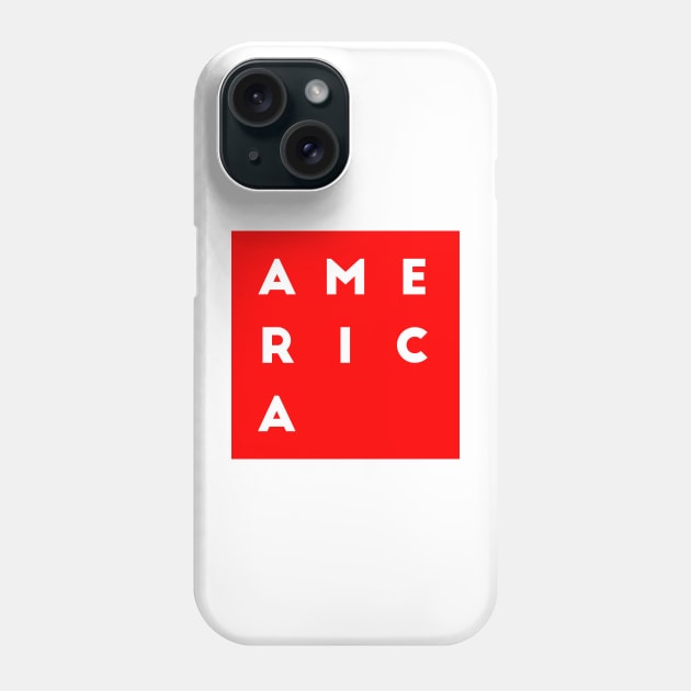 United States of America | American square letters | Red Phone Case by camisariasj