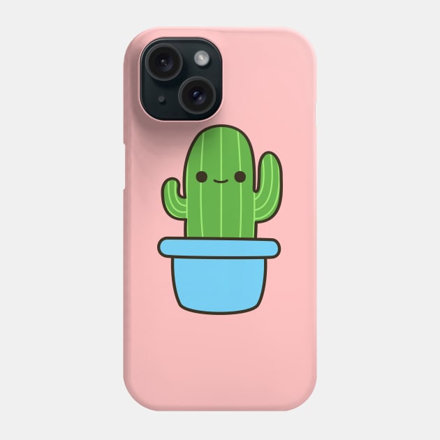 Cute cactus in blue pot Phone Case by peppermintpopuk