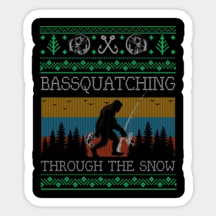 Christmas Sasquatch Bass Fishing Bigfoot Ugly Christmas Sweater
