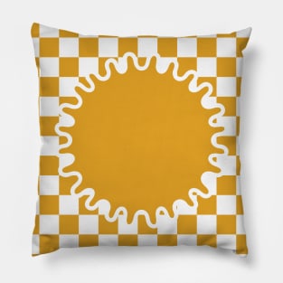 90s Checkerboard - Yellow 2 Pillow