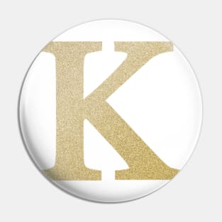 The Letter K Gold Metallic Design Pin