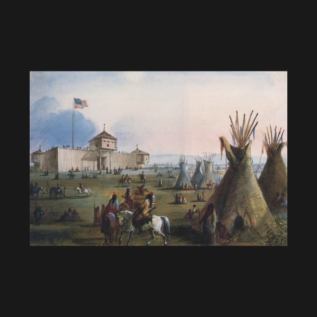 Fort Laramie (aka Sublette's Fort or Fort William) by Alfred Jacob Miller by MasterpieceCafe