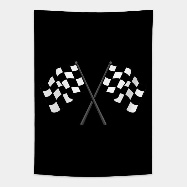 Racing Chequered Flag Tapestry by fromherotozero