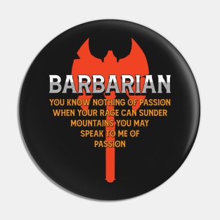 Barbarian Tabletop Class Pen and Paper DnD Gift Pin