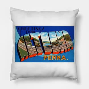 Greetings from Altoona, Pennsylvania - Vintage Large Letter Postcard Pillow