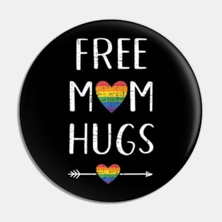 Free mom hugs with flag heart for pride month Pin