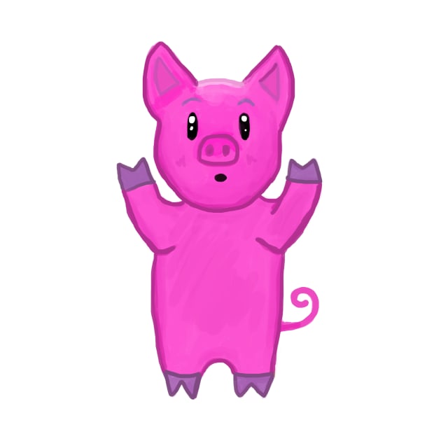 Shocking Pink Pig by joshcooper