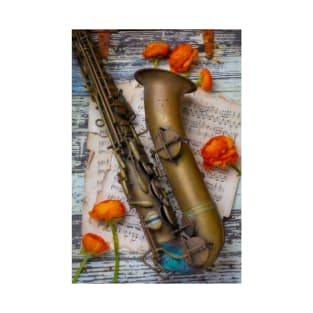 Old Sax And Ranunculus T-Shirt