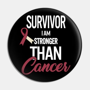 Throat Cancer Survivor I Am Stronger Than Cancer Oral Head Pin